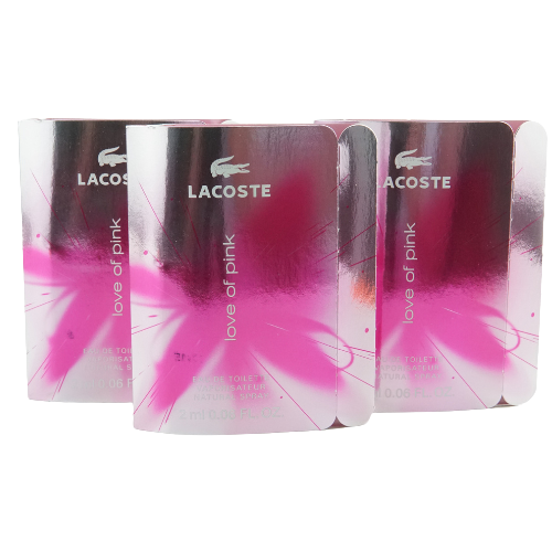 Lacoste Love of Pink Eau De Toilette Spray 2ml 3 Pack