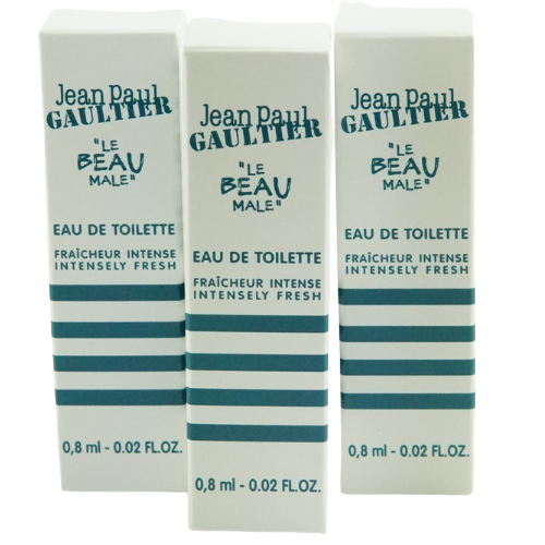 Jean Paul Gaultier Le Beau Male Intensely Fresh Eau De Toilette Spray 0.8ml (3 Pack)