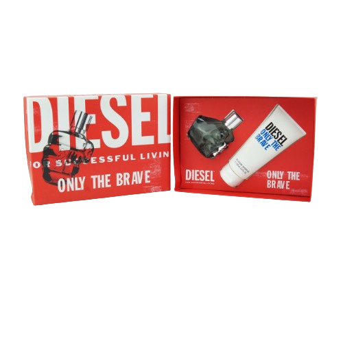 Diesel Only The Brave 2 Pc Gift Set Eau De Toillette Spray 50ml + 100ml Shower Gel (Damage Box)