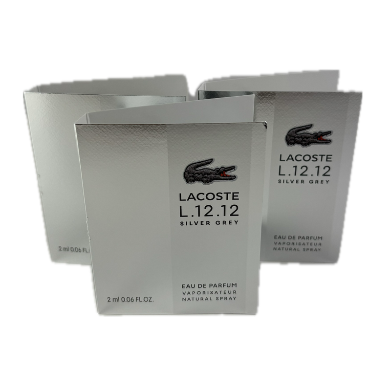 Lacoste L.12.12 Silver Grey Eau De Parfum 2ml (Trio Pack)