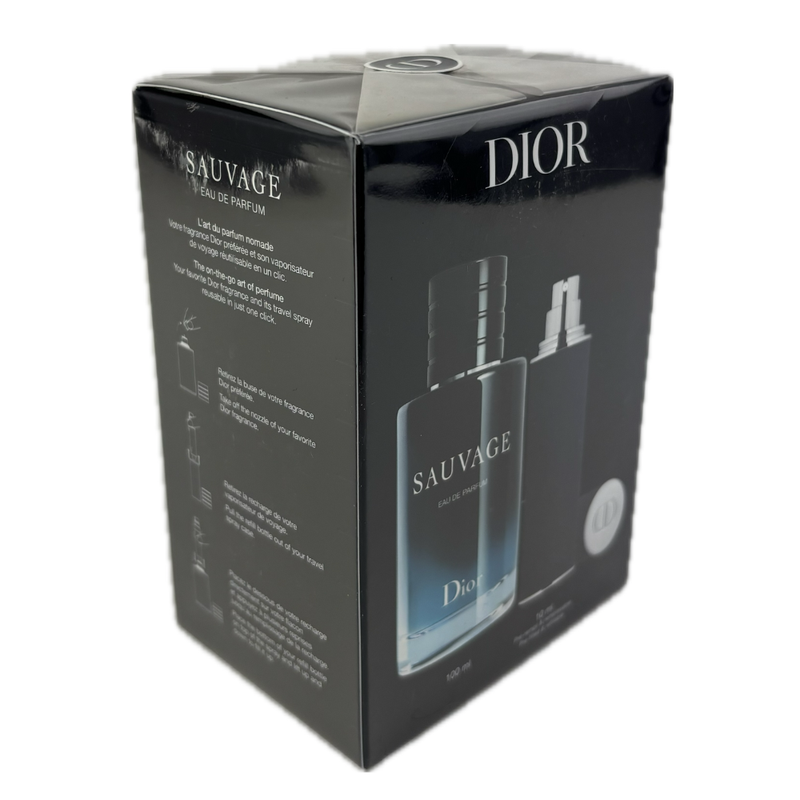 Dior Sauvage Gift Set 100ml Eau De Parfum + 10ml Pre-filled & Refillable (New & Sealed)