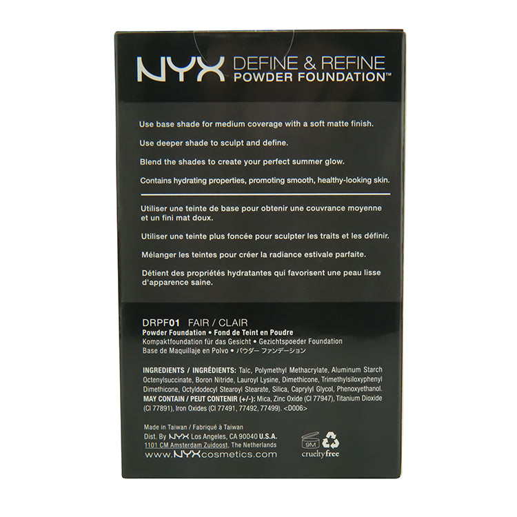 NYX Define & Refine Powder Foundation 9.5G Shade 01 Fair