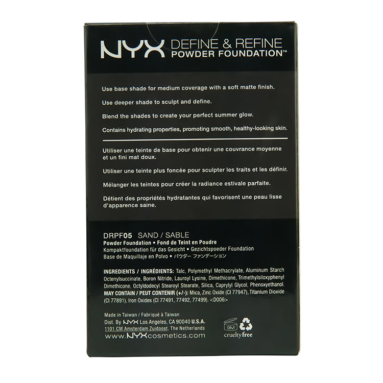 NYX Define & Refine Powder Foundation Shade 05 Sand 9.5G